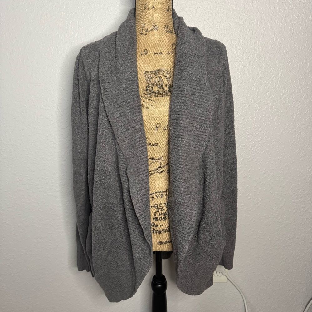 Barefoot Dreams CozyChic Lite Circle Cardigan Grey Size L/XL Lounge Style 452